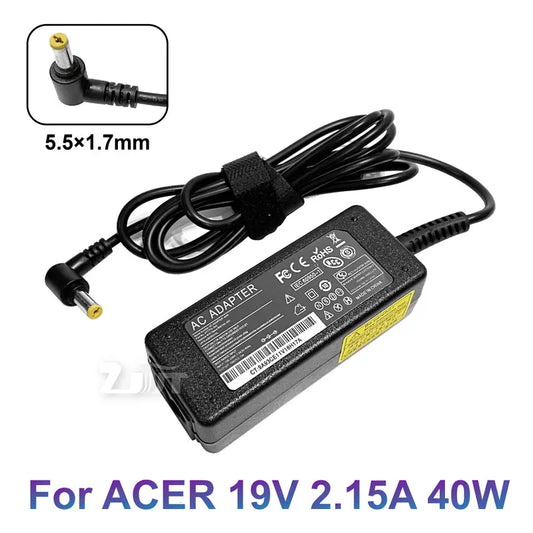 19V 2.15A 40W 5.5x1.7mm AC Laptop Power Adapter Charger For ACER Aspire One D255 533 D257 D260 W500P W501 W501P  Supply