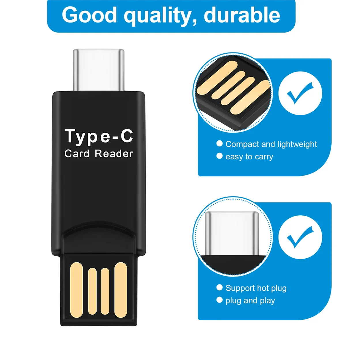 USB 3.1 Type C USB-C to Micro-SD TF Card Reader Adapter for Macbook PC Cellphone