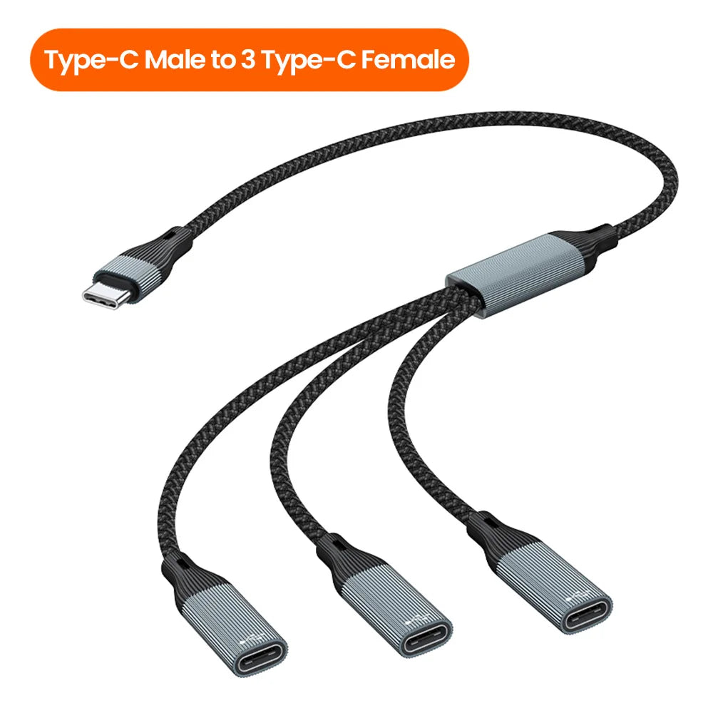 3 in 1 Multi Type C Hub USB Splitter UAB A C to 3 USB C Female Splitter OTG Fast Data Transmission OTG Adapter For PC Xiaomi