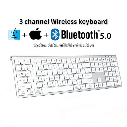 Wireless Bluetooth 5.0 Keyboard Type-C Rechargeable Keyboard for MacBook Pro Air iMac iPhone iPad Pro Air Mini Windows Linux