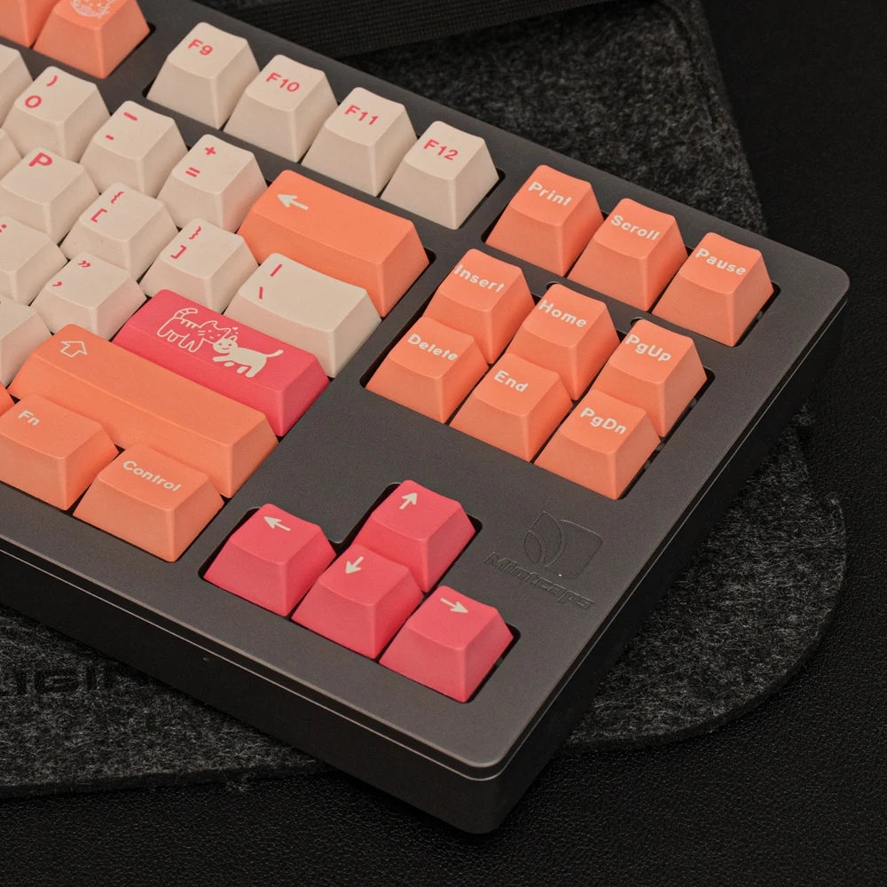 GMK Orange Boi Large Set Cherry Profile DYE-SUB Keycap English Custom Personality Keycaps For Mechanical Keyboard Gaming 61/64