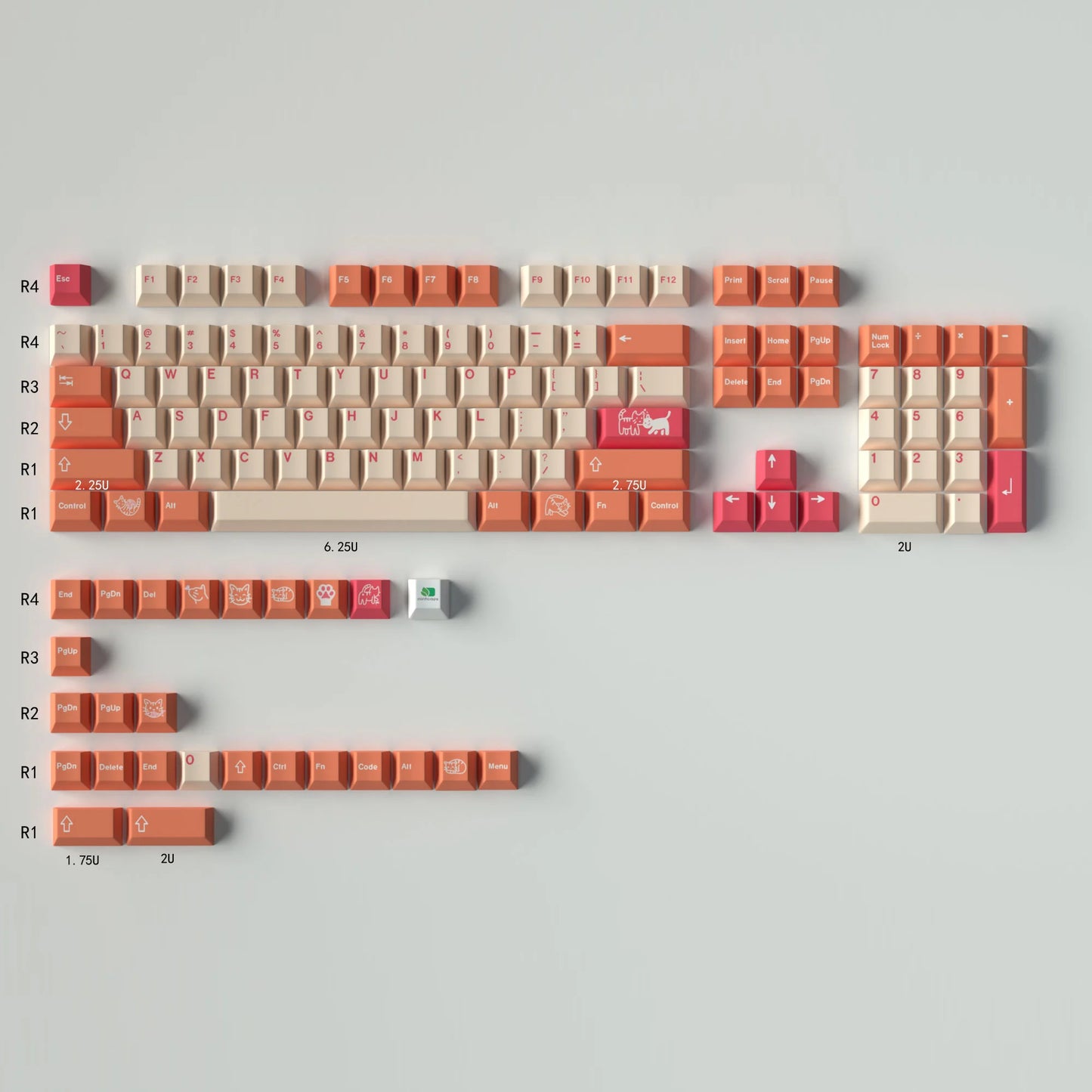 GMK Orange Boi Large Set Cherry Profile DYE-SUB Keycap English Custom Personality Keycaps For Mechanical Keyboard Gaming 61/64